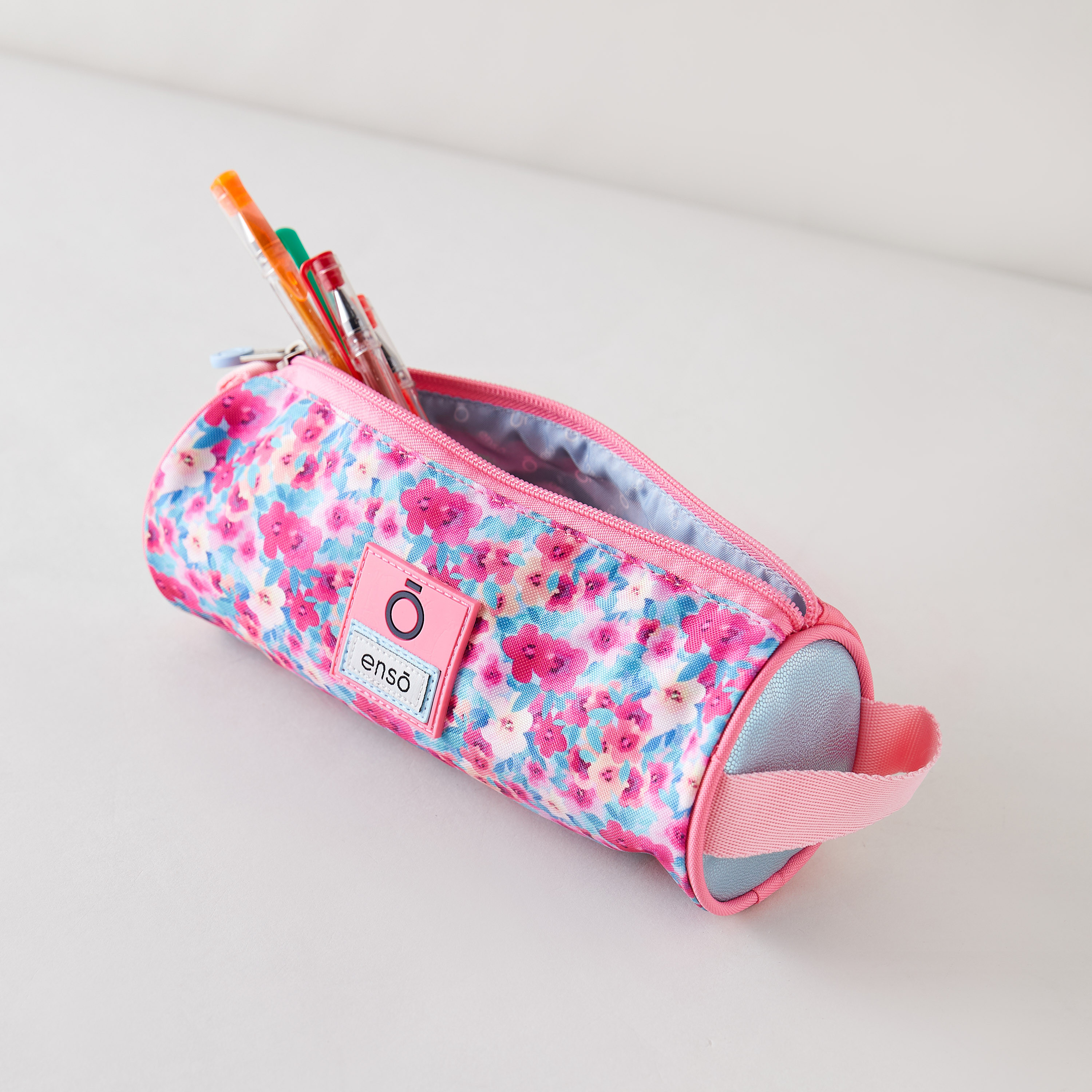 Enso Floral Print Pencil Case with Zip Closure-school-stationery-pencilcases-image-2