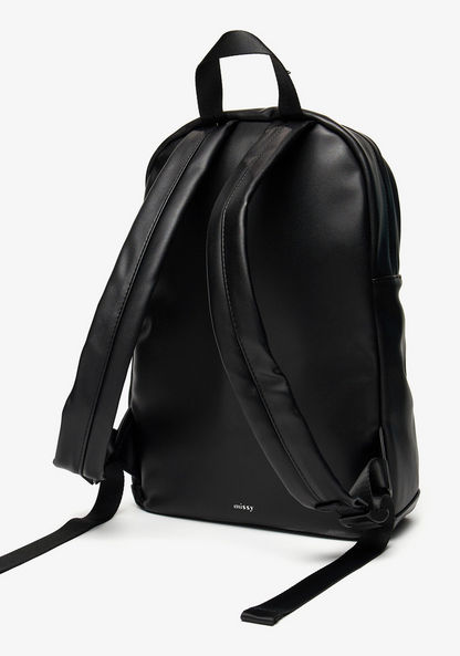 Missy Solid Backpack with Strap and Buckle Detail