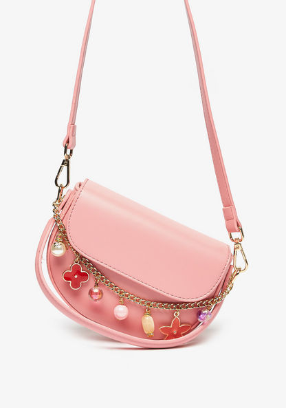 Missy Satchel Bag with Charm Accent and Detachable Strap
