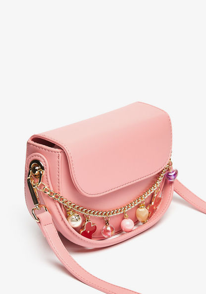Missy Satchel Bag with Charm Accent and Detachable Strap