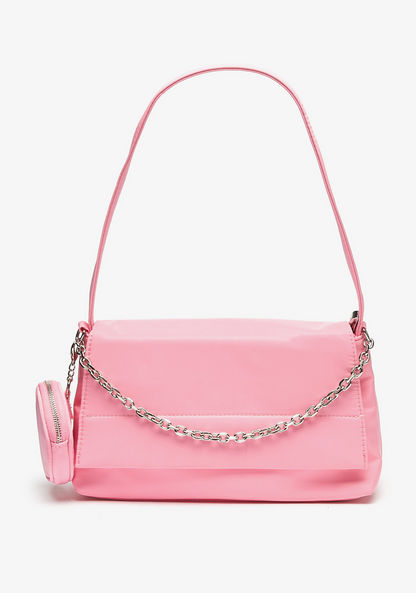 Missy Solid Shoulder Bag with Chain Strap and Coin Purse