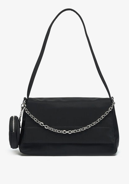Missy Solid Shoulder Bag with Chain Strap and Coin Purse-Women%27s Handbags-image-0