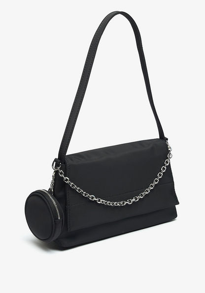 Missy Solid Shoulder Bag with Chain Strap and Coin Purse-Women%27s Handbags-image-1