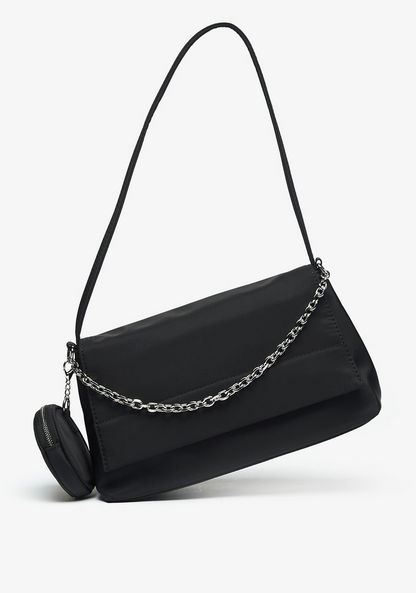 Missy Solid Shoulder Bag with Chain Strap and Coin Purse-Women%27s Handbags-image-2