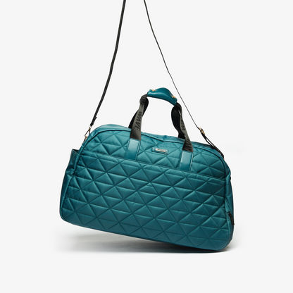 Wave Textured Duffel Bag with Detachable Strap and Zip Closure-Duffle Bags-image-3