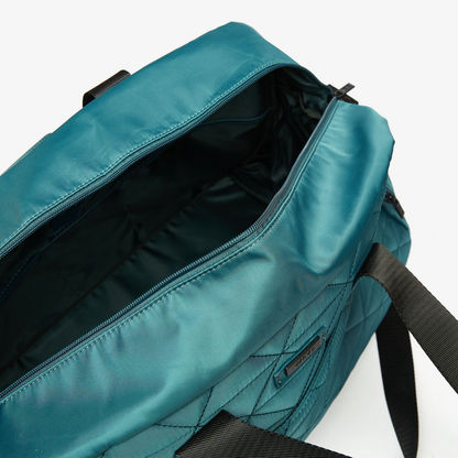 Wave Textured Duffel Bag with Detachable Strap and Zip Closure-Duffle Bags-image-5