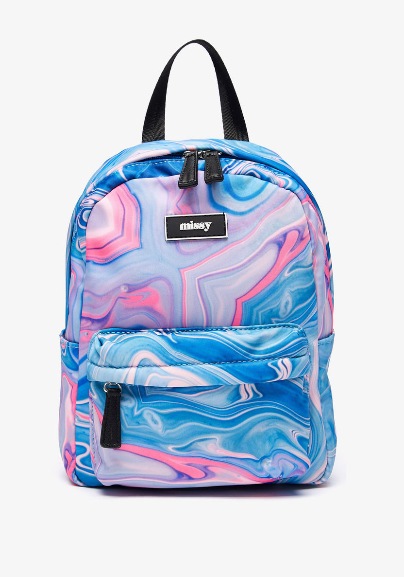 Printed Backpack with Adjustable Shoulder Straps-Women%27s Backpacks-image-0