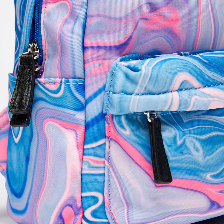 Printed Backpack with Adjustable Shoulder Straps