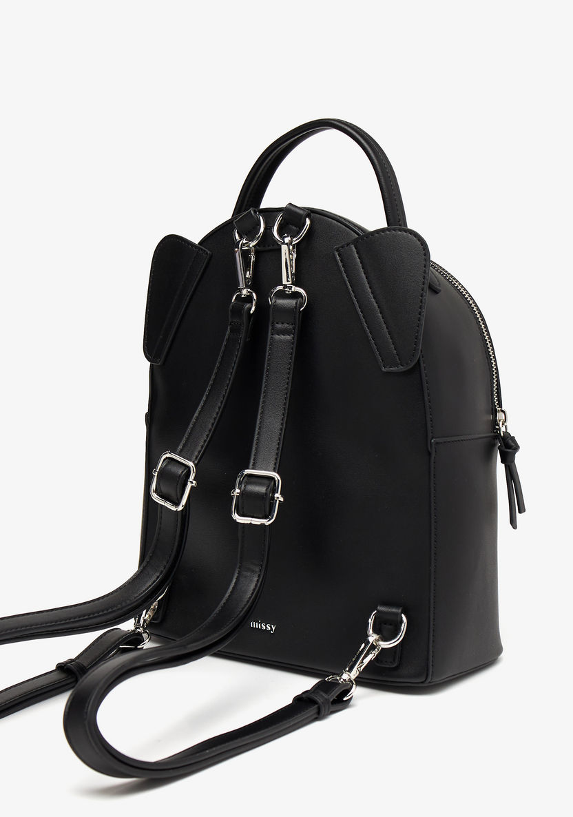 Missy Charm Accented Backpack with Detachable Straps and Zip Closure-Women%27s Backpacks-image-1