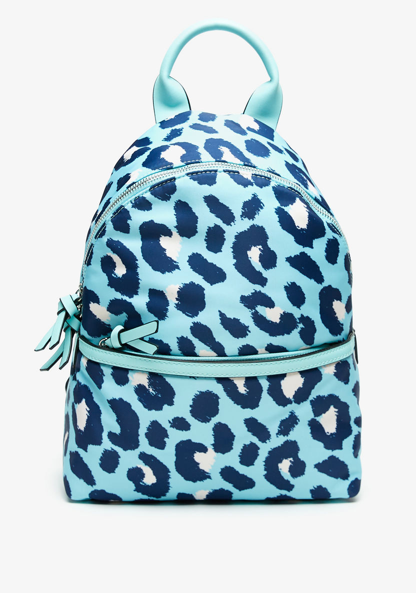 Missy Printed Backpack with Knot Detail Zip Closure-Women%27s Backpacks-image-0