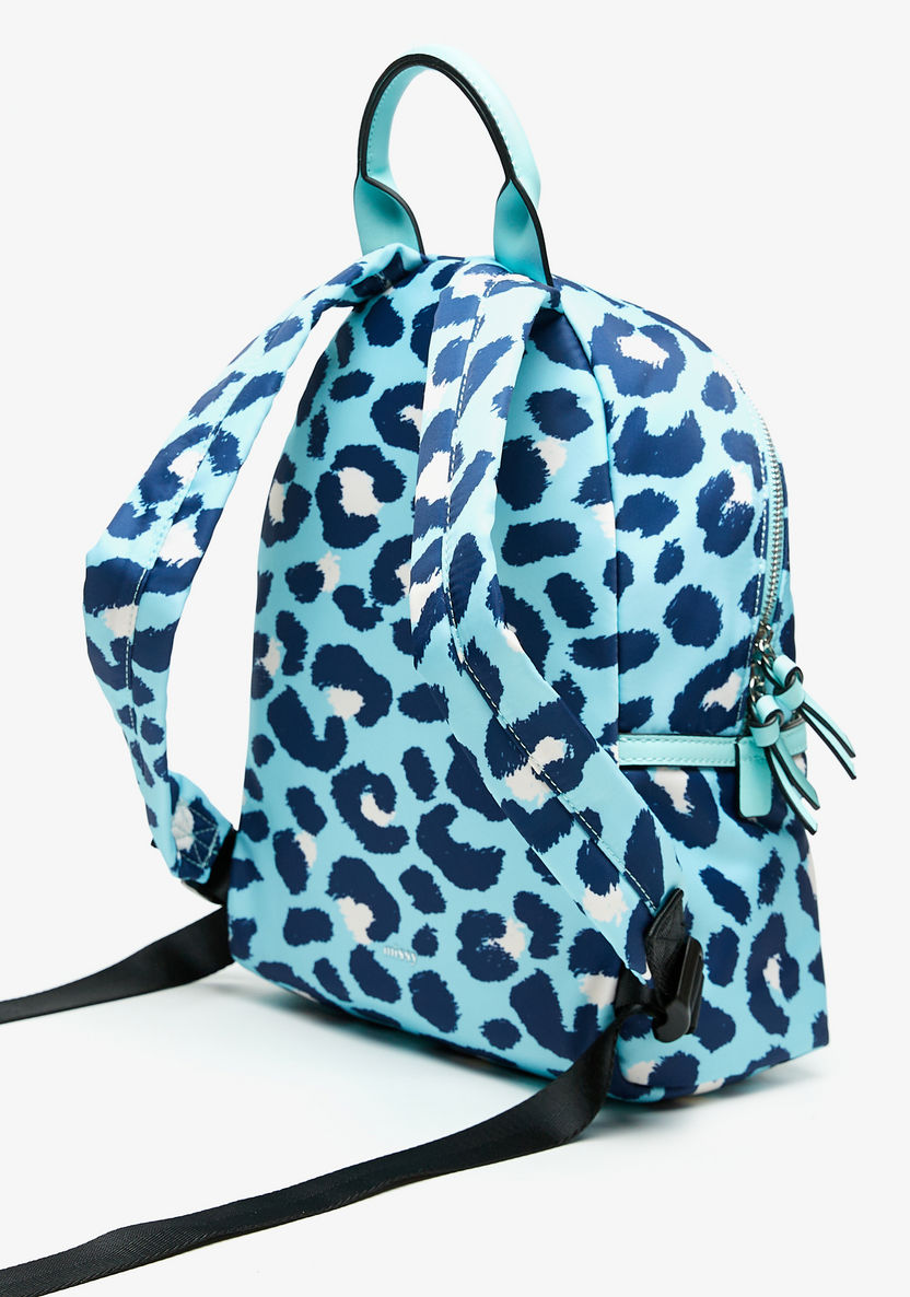 Missy Printed Backpack with Knot Detail Zip Closure-Women%27s Backpacks-image-1