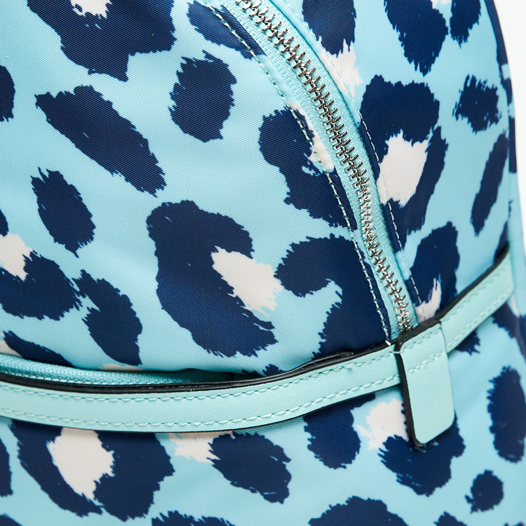 Missy Printed Backpack with Knot Detail Zip Closure