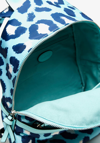 Missy Printed Backpack with Knot Detail Zip Closure