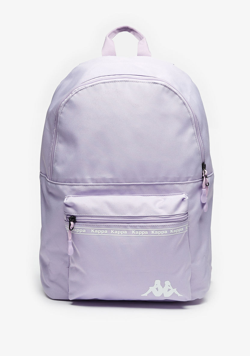 Kappa Logo Detail Backpack with Adjustable Shoulder Straps-Women%27s Backpacks-image-0