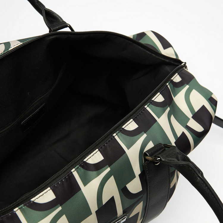 ELLE Printed Duffle Bag with Detachable Strap and Handles