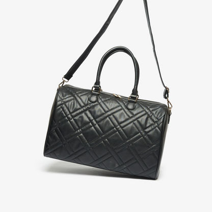 Celeste Textured Duffel Bag with Detachable Strap and Handles-Duffle Bags-image-2