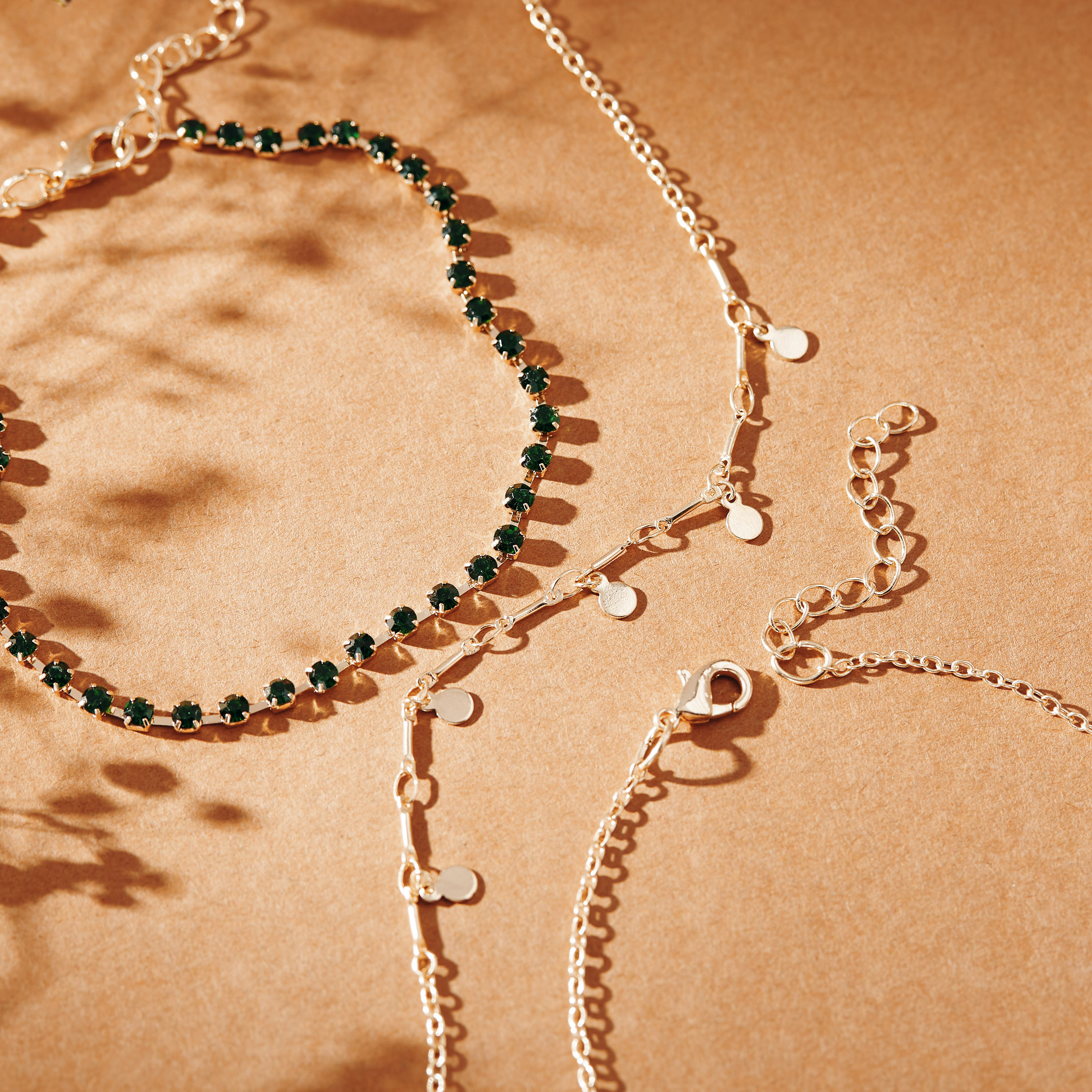 خلخال بمشبك إغلاق - طقم من 3 قطع متنوعة-women-watchesandjewellery-jewellery-anklets-image-2