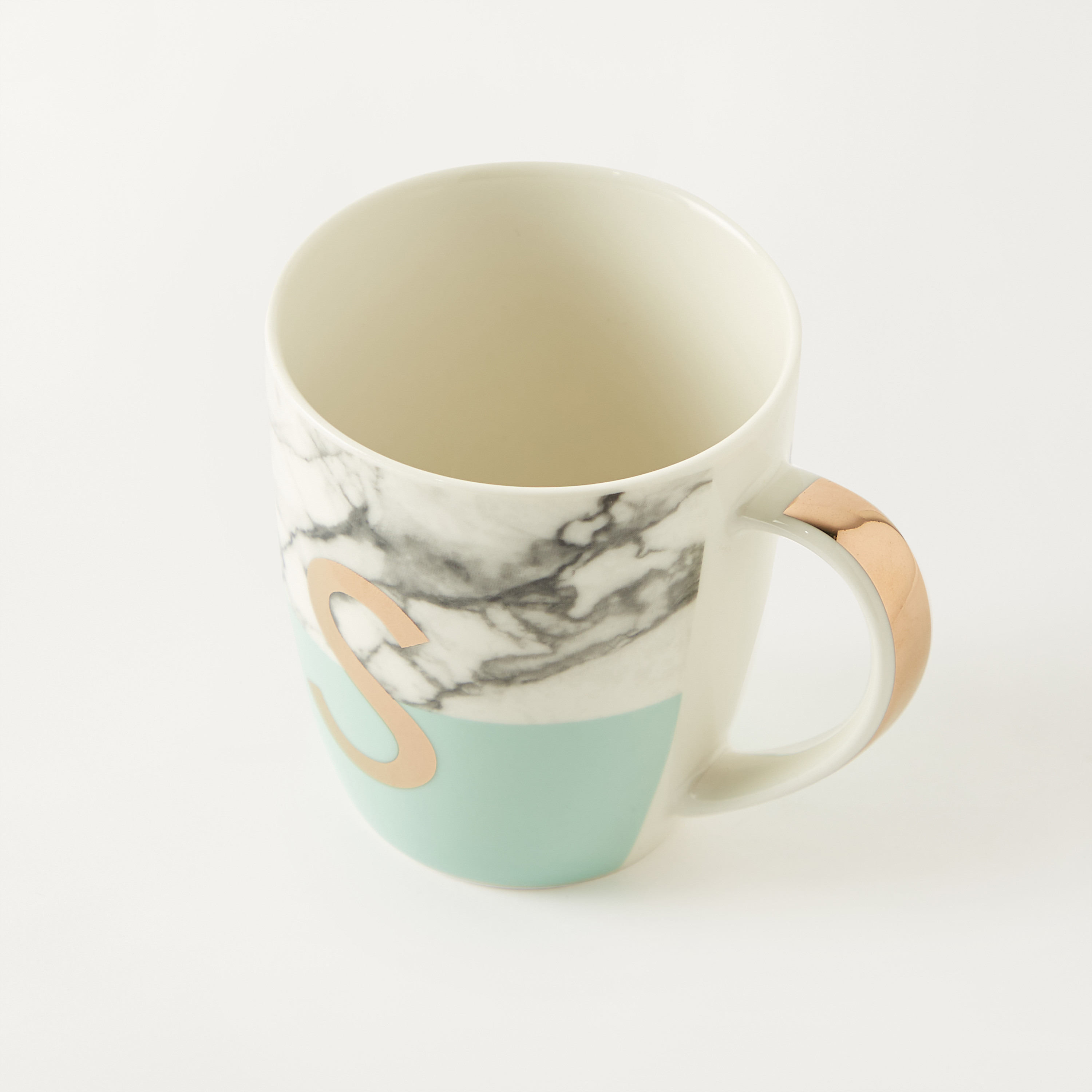 Marble Print Bone China Mug with Initial S - 380 ml - 9x6x10 cms-household-dining-teaandcoffee-mugsandcups-image-3