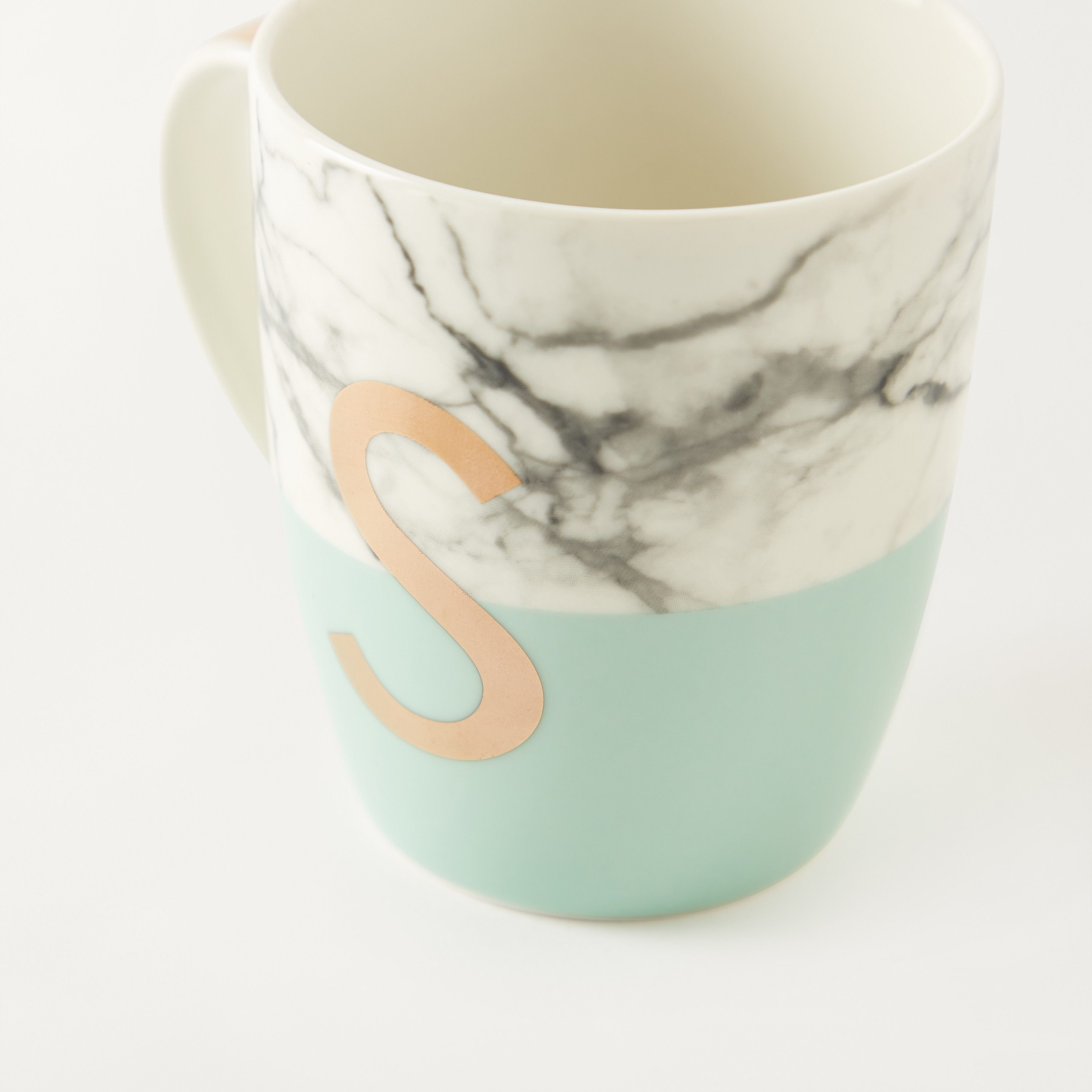 Marble Print Bone China Mug with Initial S - 380 ml - 9x6x10 cms-household-dining-teaandcoffee-mugsandcups-image-4