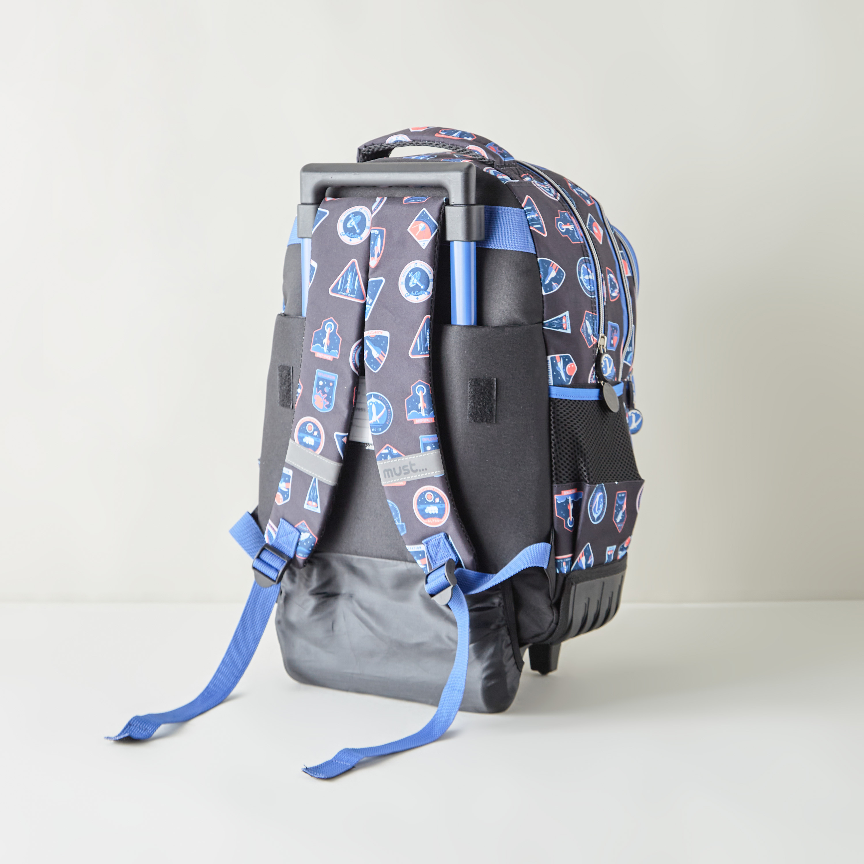 شنطة ظهر ترولي بمقبض قابل للسحب وطبعات من ماست - 34x20x45 سم-school-bagsandbackpacks-trolleybags-image-5