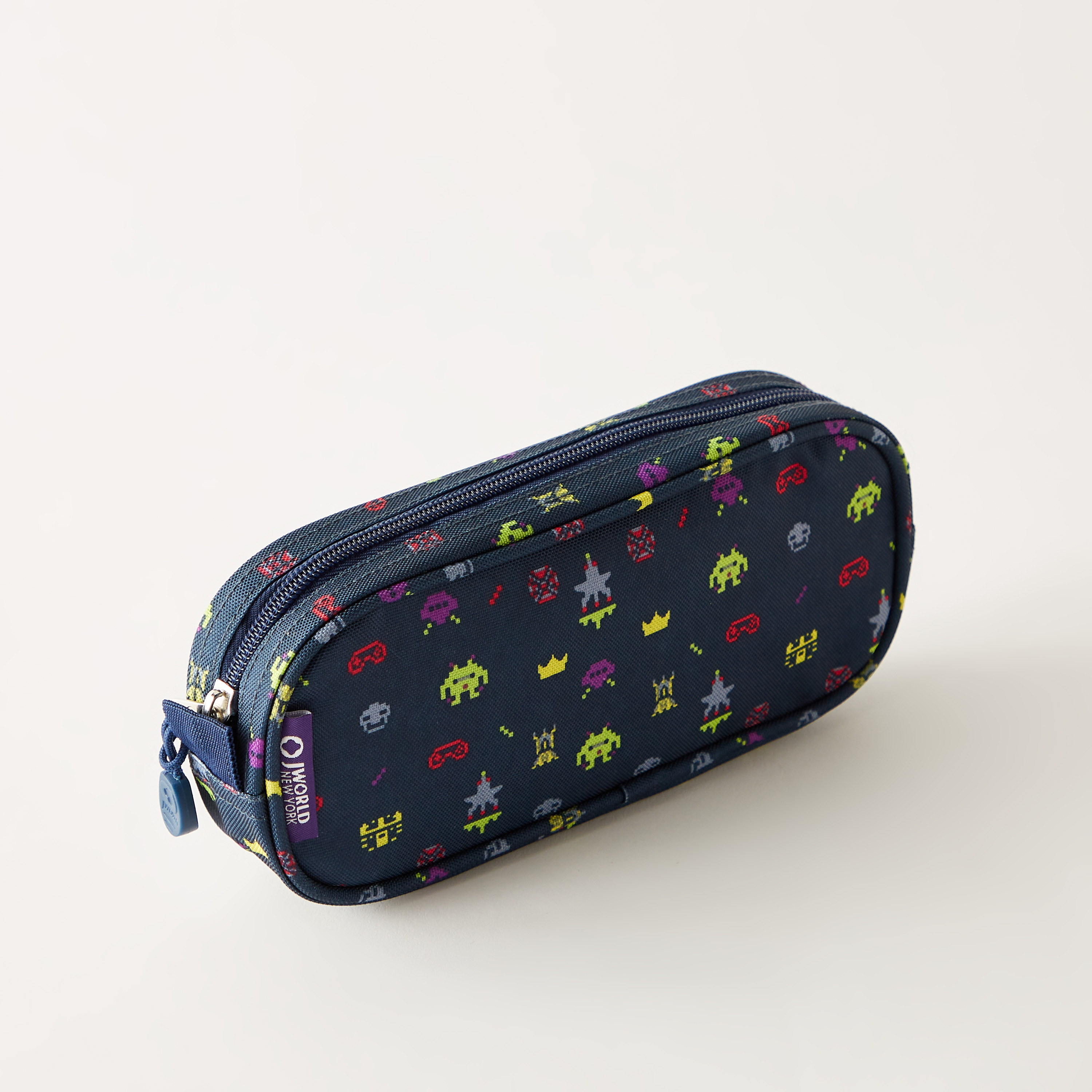 JWORLD Game Print Rectangular Pencil Case with Zip Closure-school-stationery-pencilcases-image-2
