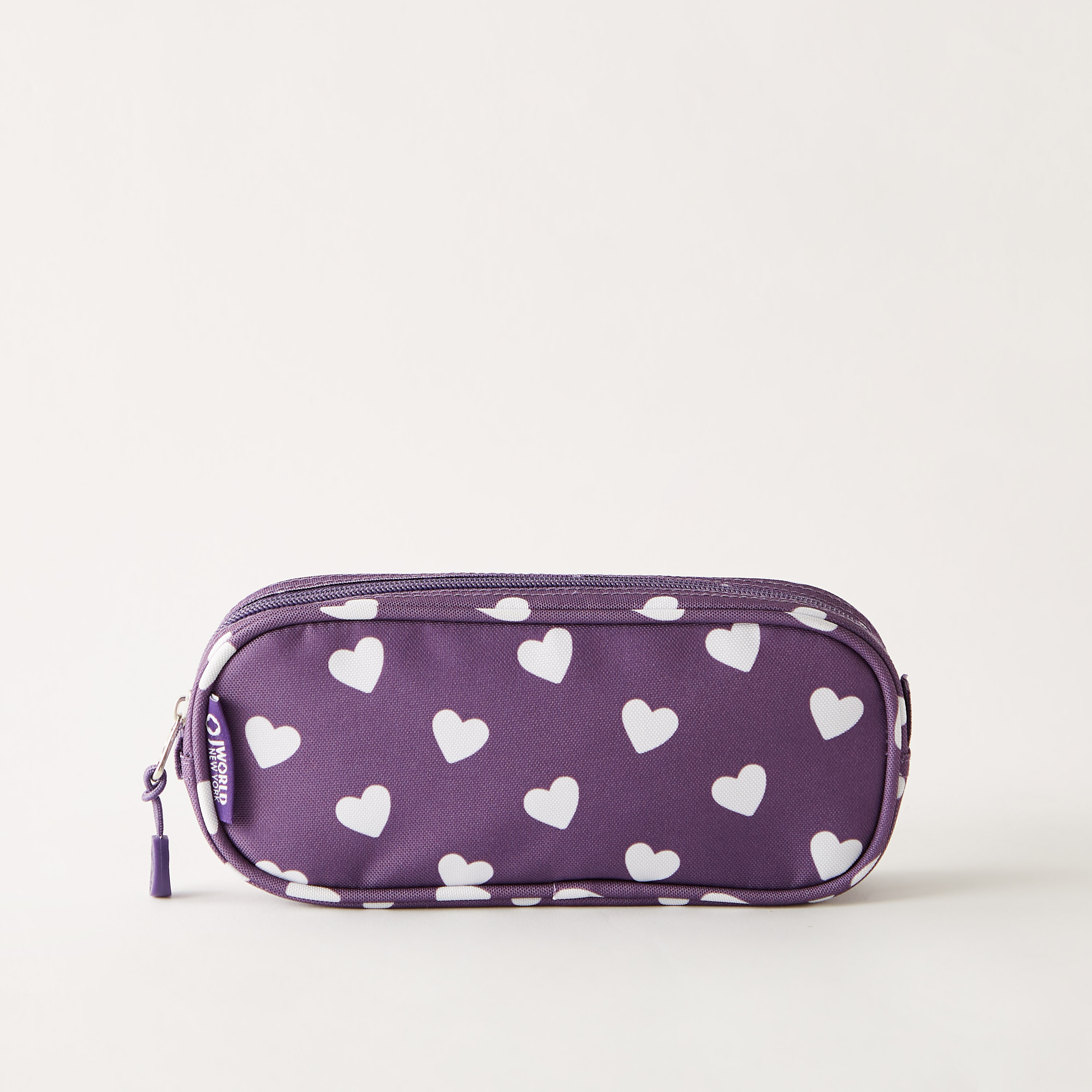 J WORLD Heart Print Pencil Case with Zip Closure-school-stationery-pencilcases-image-1