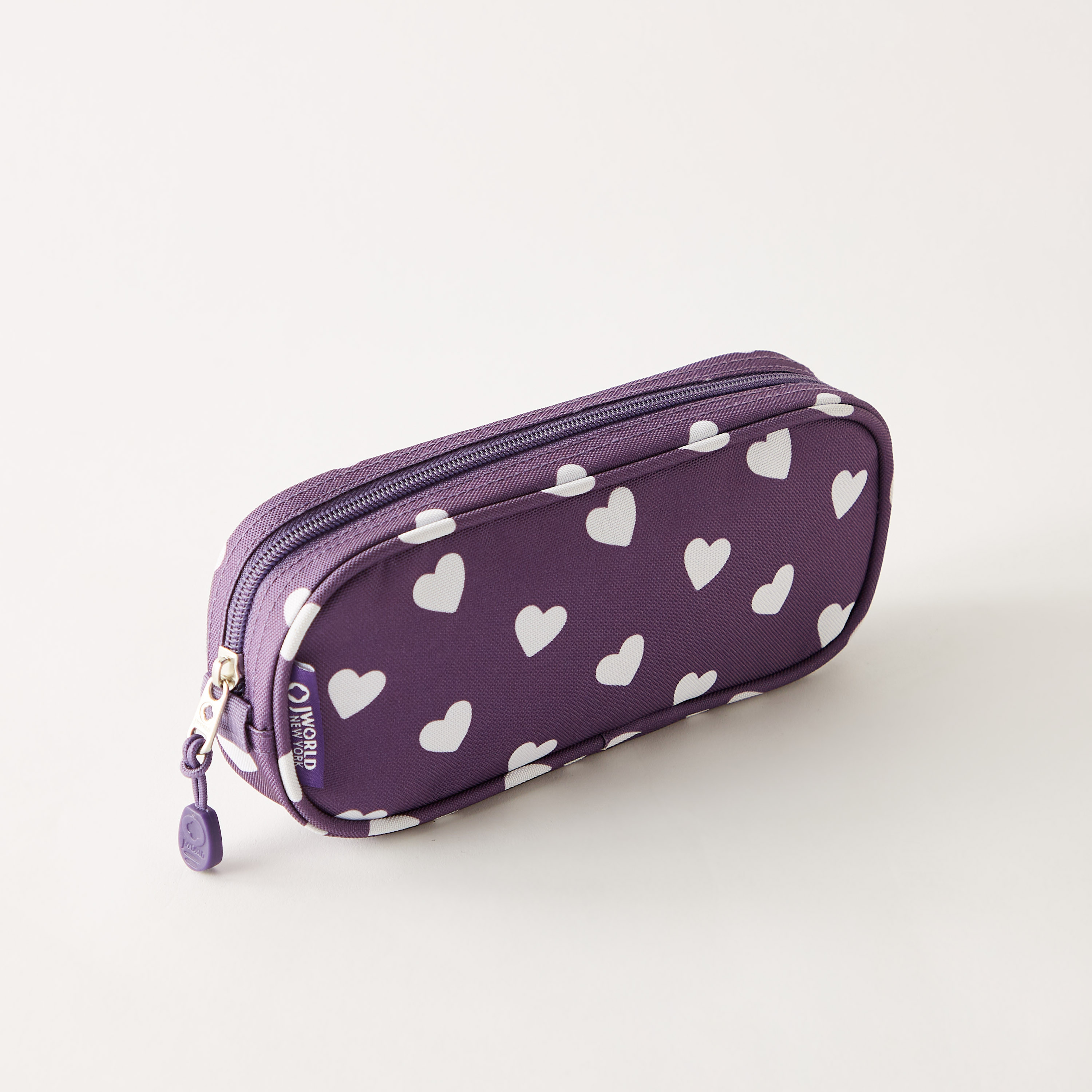 J WORLD Heart Print Pencil Case with Zip Closure-school-stationery-pencilcases-image-2