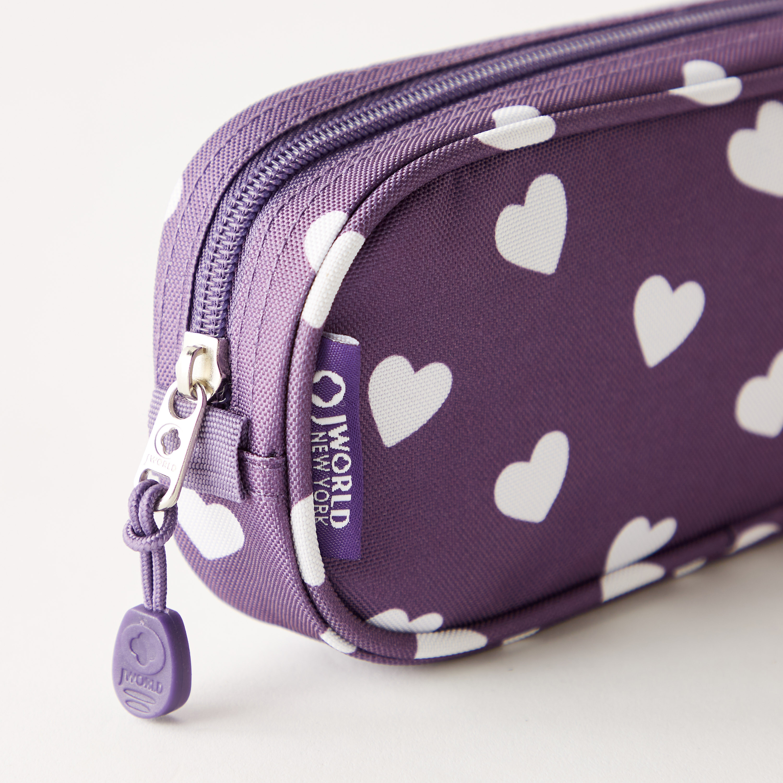 J WORLD Heart Print Pencil Case with Zip Closure-school-stationery-pencilcases-image-3