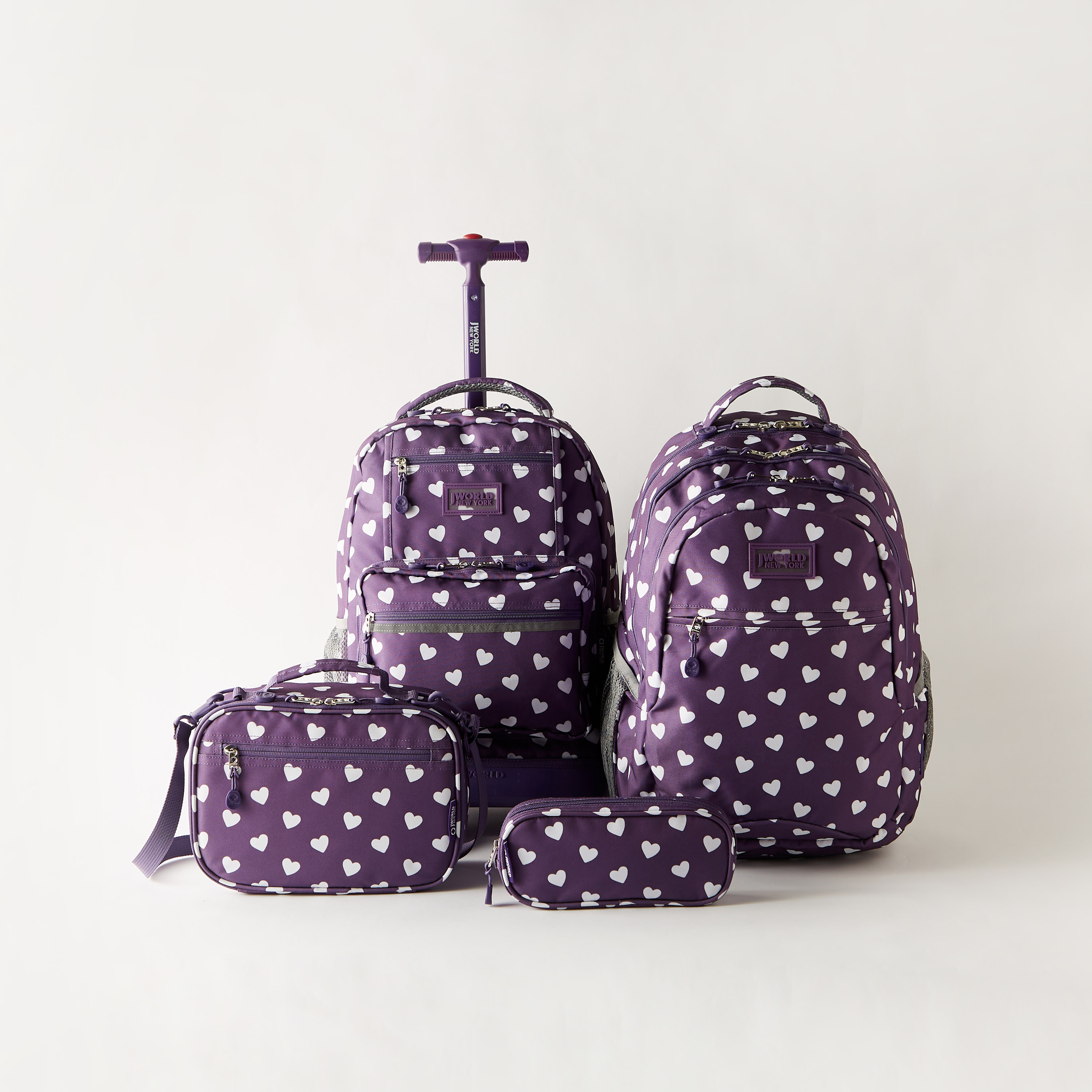 J WORLD Heart Print Pencil Case with Zip Closure-school-stationery-pencilcases-image-5