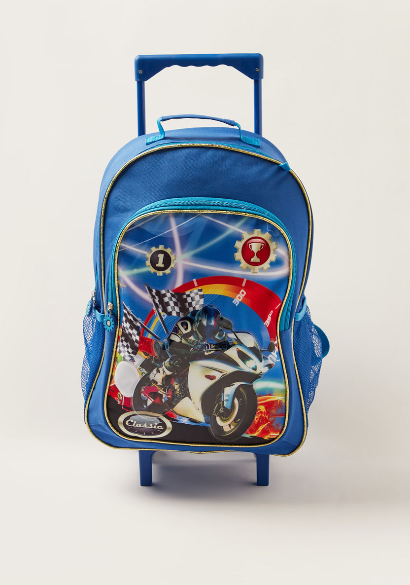 Juniors Printed 16-inch Trolley Backpack with Lunch Bag and Pencil Pouch-Trolleys-image-1