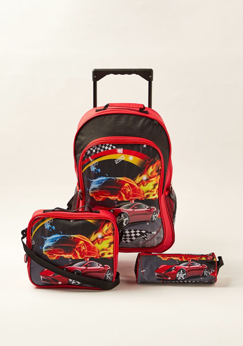 Juniors Printed 16-inch Trolley Backpack with Lunch Bag and Pencil Pouch-School Sets-image-0
