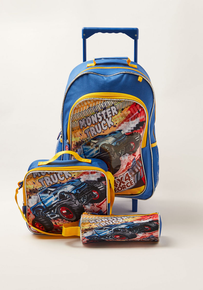 Juniors Printed 16-inch Trolley Backpack with Lunch Bag and Pencil Pouch-School Sets-image-0