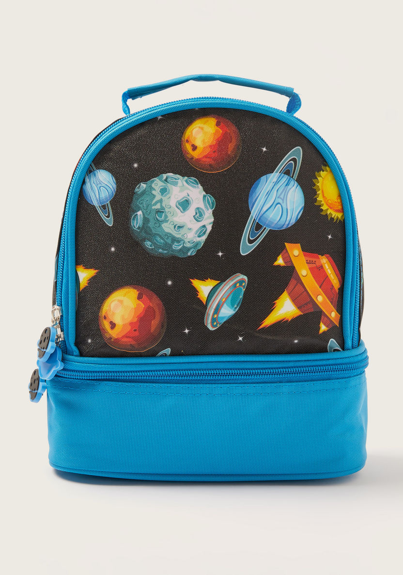 Juniors Space Print Lunch Bag with Handle-Lunch Bags-image-0