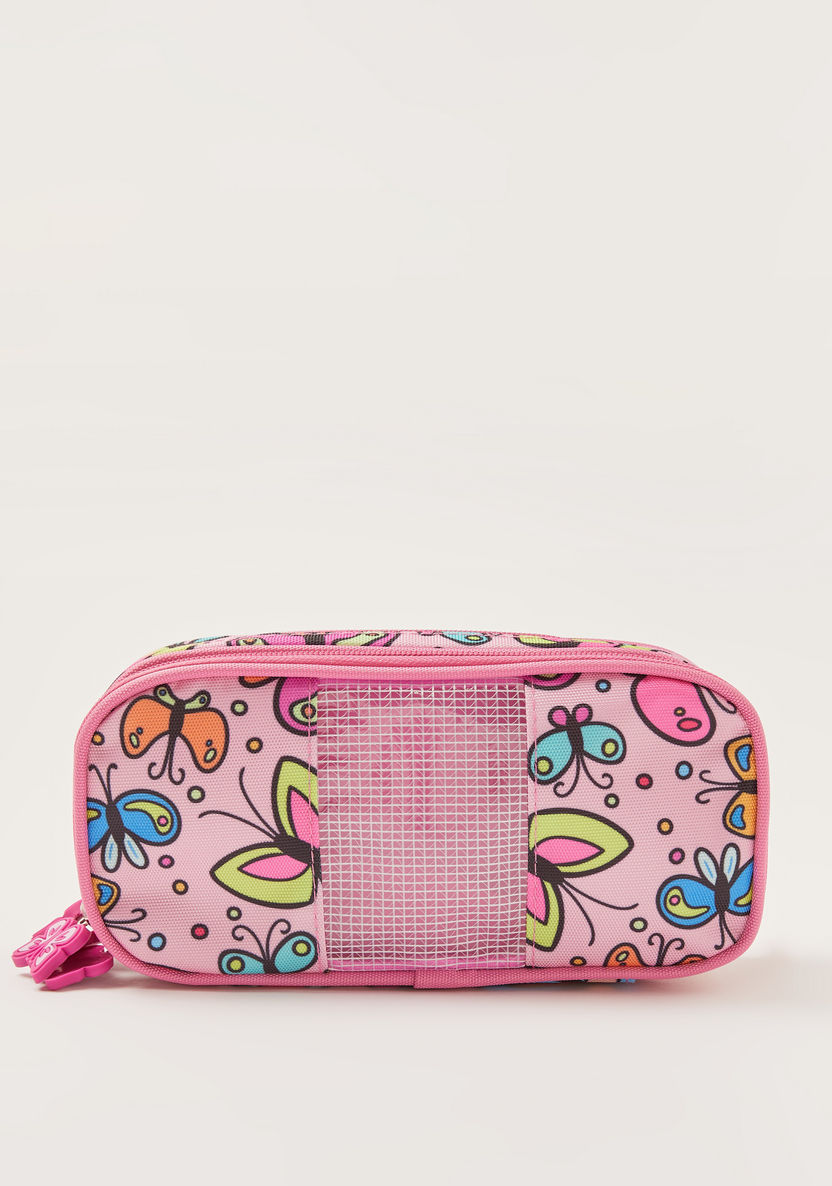 Juniors Butterfly Print Pencil Pouch with Zip Closure-Pencil Cases-image-0