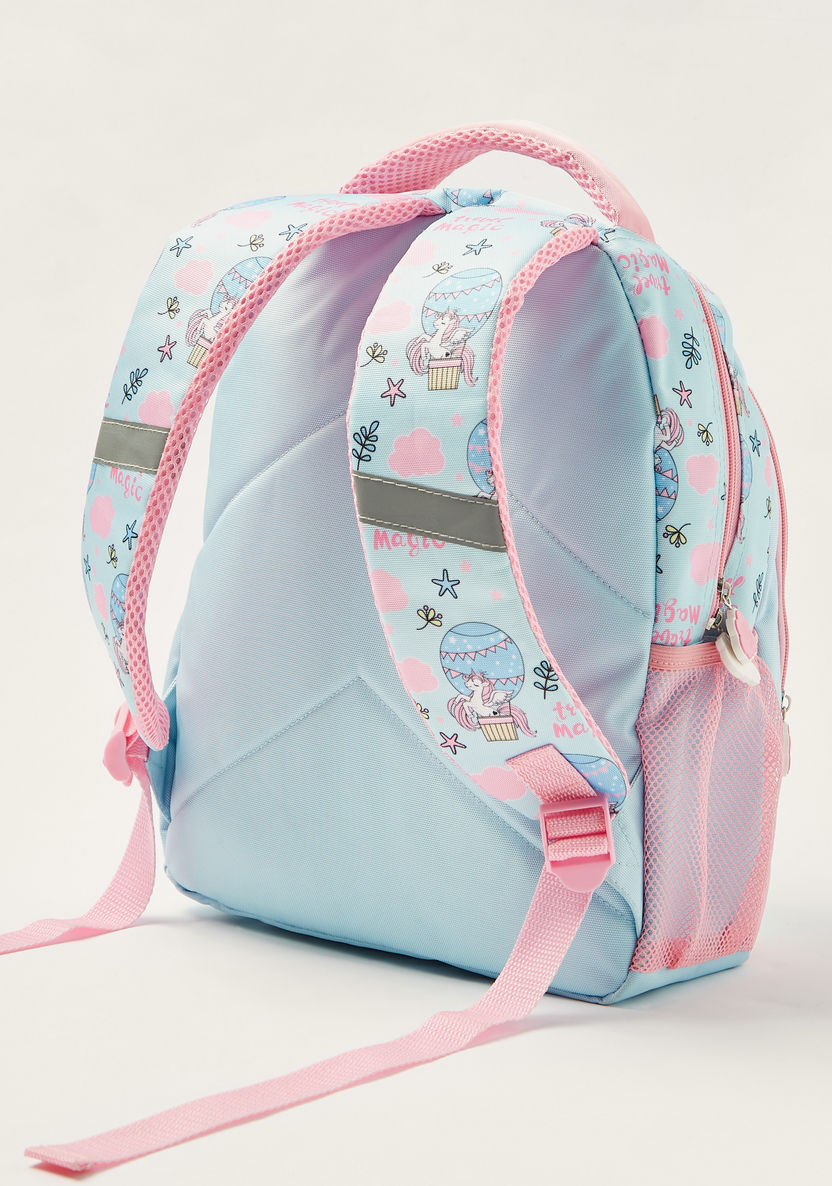 Juniors Unicorn Print 16-inch Backpack with Zip Closure-Backpacks-image-3