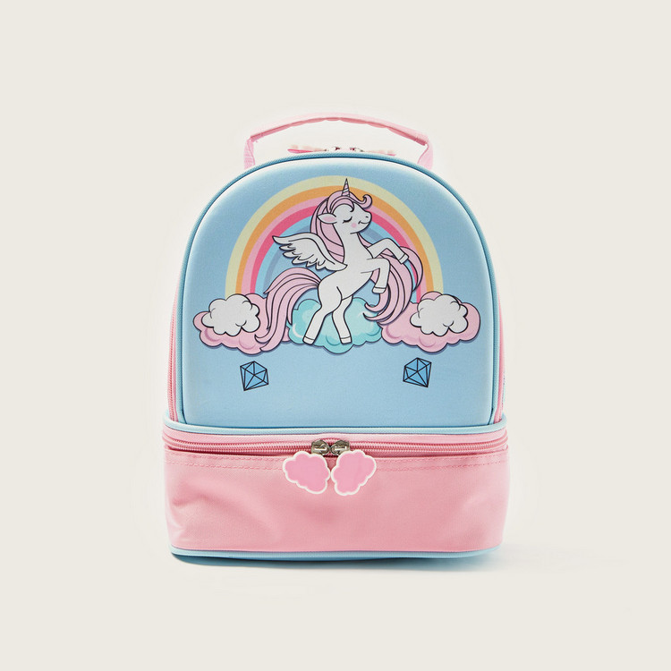 Juniors Unicorn Print Lunch Bag with Zip Closure