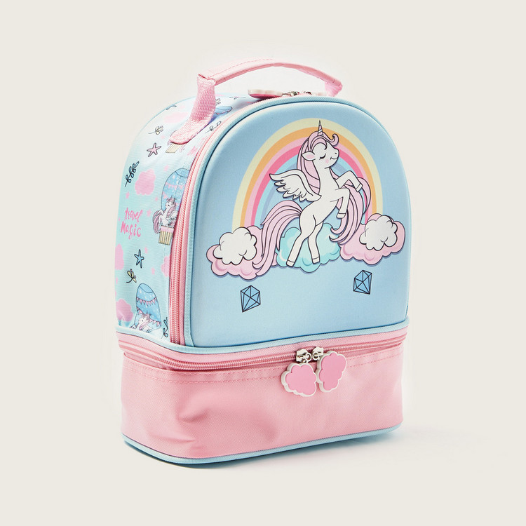 Juniors Unicorn Print Lunch Bag with Zip Closure