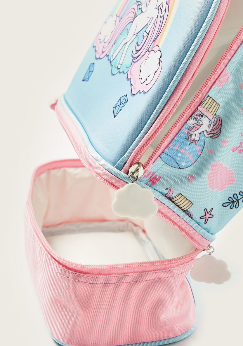 Juniors Unicorn Print Lunch Bag with Zip Closure-Lunch Bags-image-4