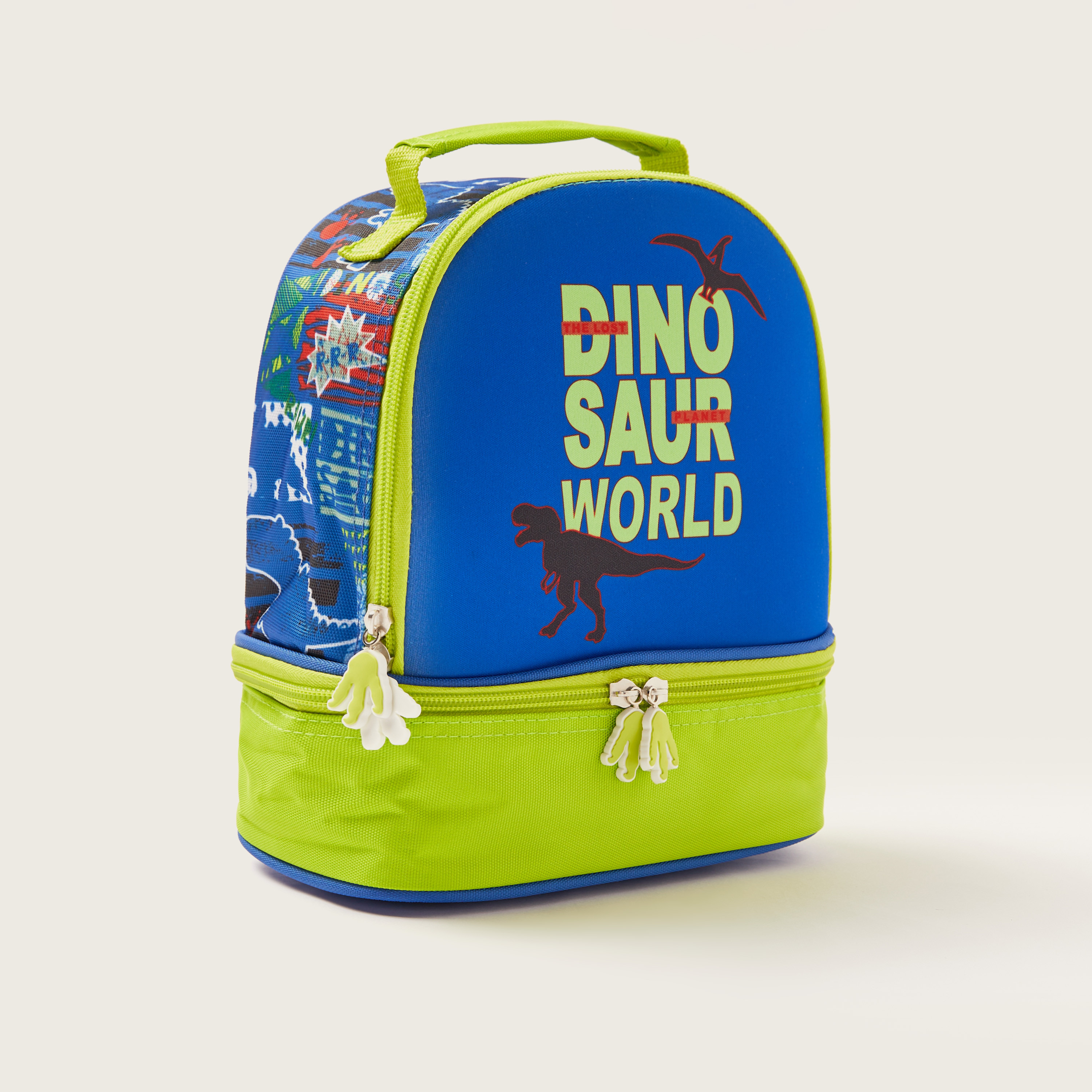 Juniors Dinosaur Print Lunch Bag with Handle and Zip Closure-school-lunchessentials-lunchbags-image-2