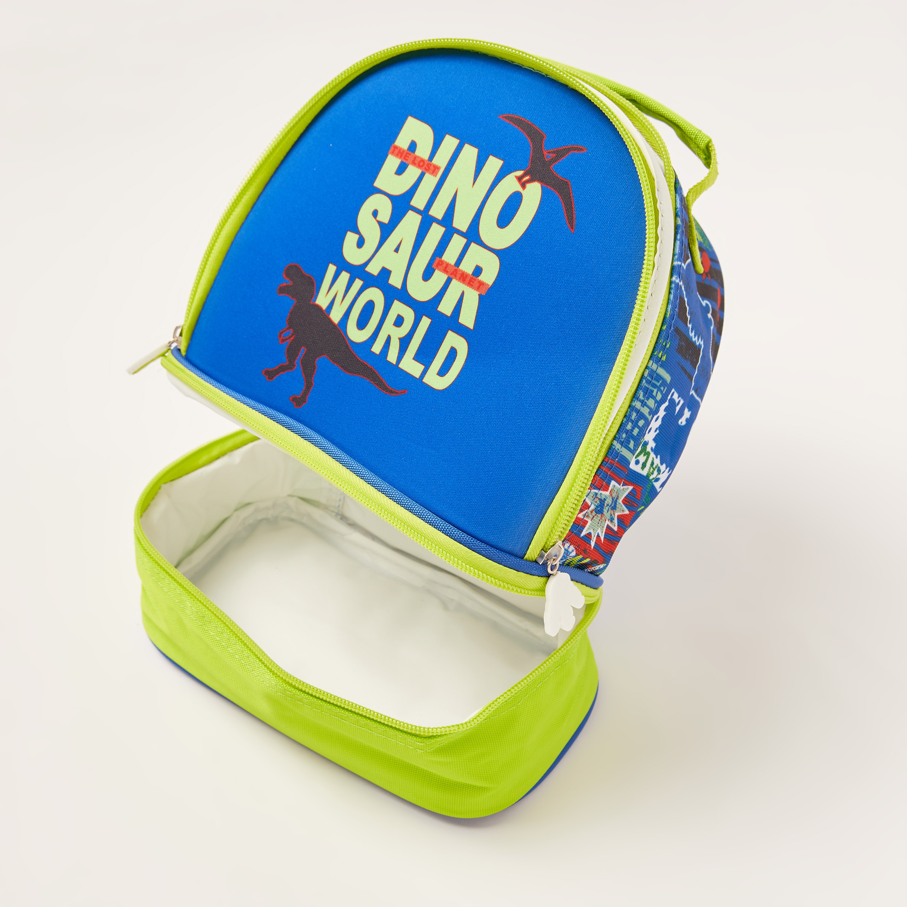 Juniors Dinosaur Print Lunch Bag with Handle and Zip Closure-school-lunchessentials-lunchbags-image-4