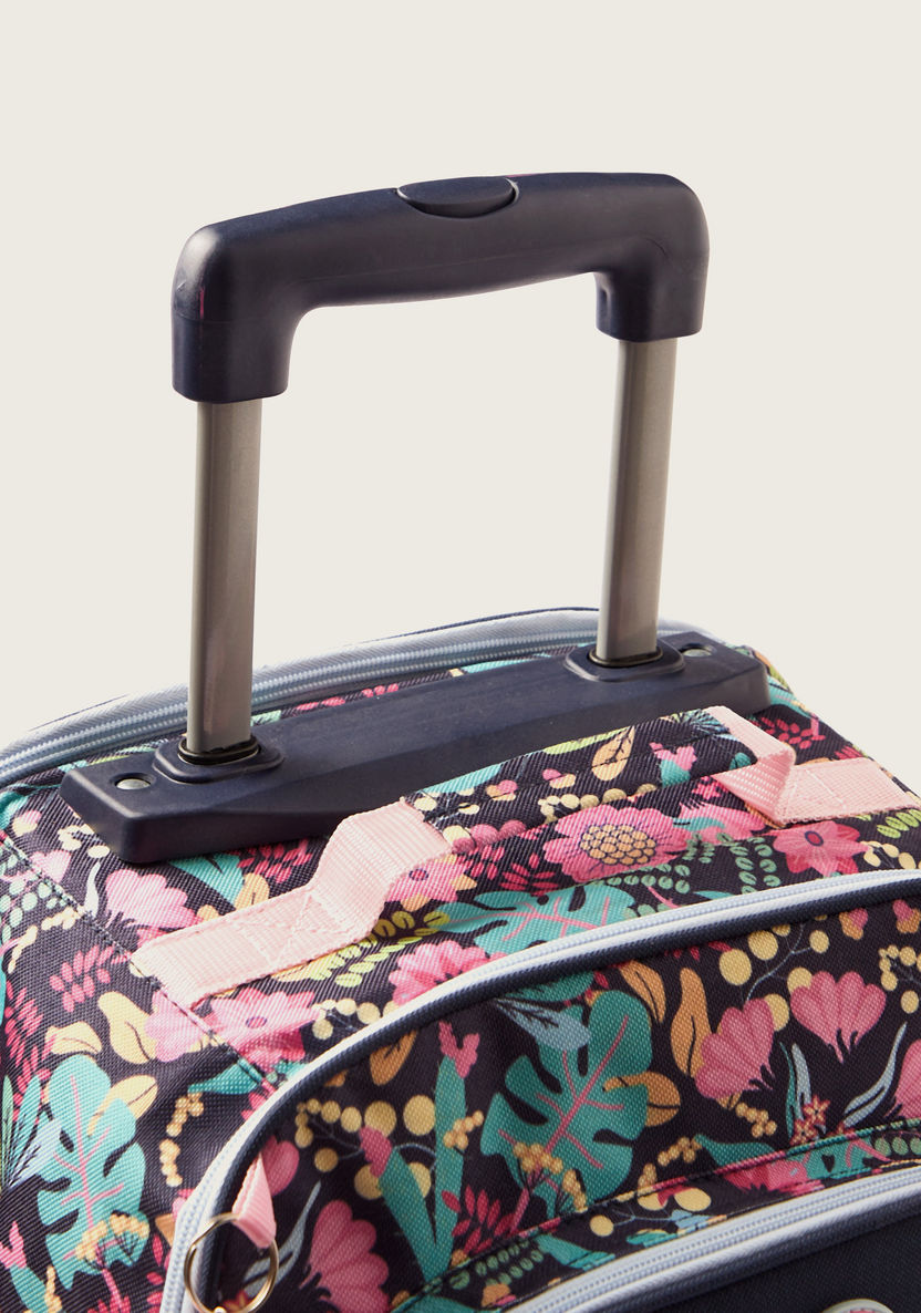 Movom Tropical Print Trolley Backpack with Retractable Handle - 18 inches-Trolleys-image-2