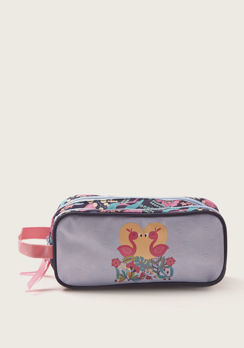 Movom Tropical Print Pencil Case with Zip Closure and Wristlet Strap-Pencil Cases-image-0