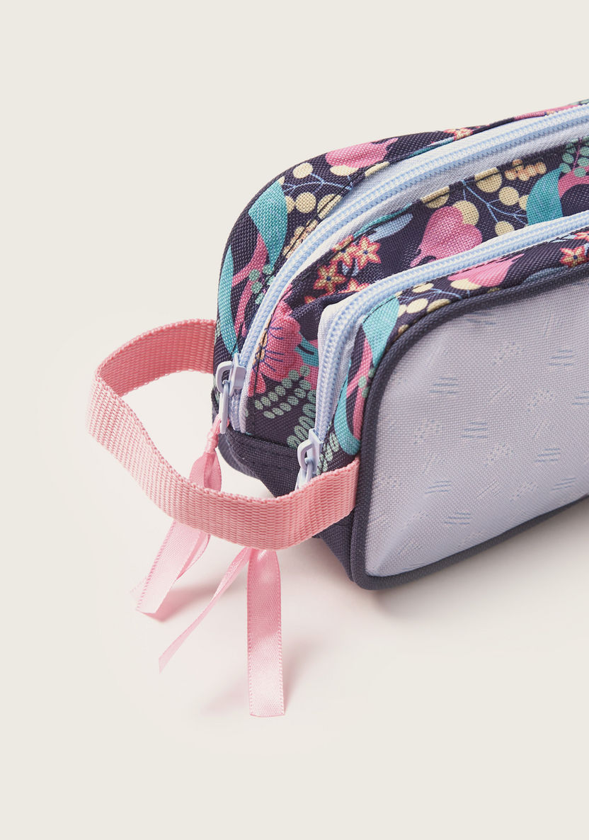 Movom Tropical Print Pencil Case with Zip Closure and Wristlet Strap-Pencil Cases-image-3