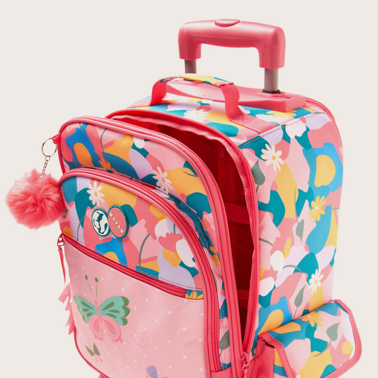 Movom Printed Trolley Backpack - 18 inches