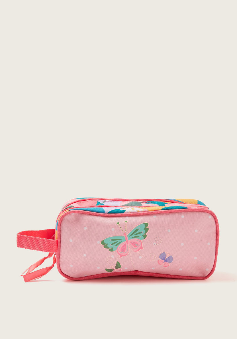Movom Printed Pencil Case with Zip Closure and Wristlet Strap-Pencil Cases-image-0