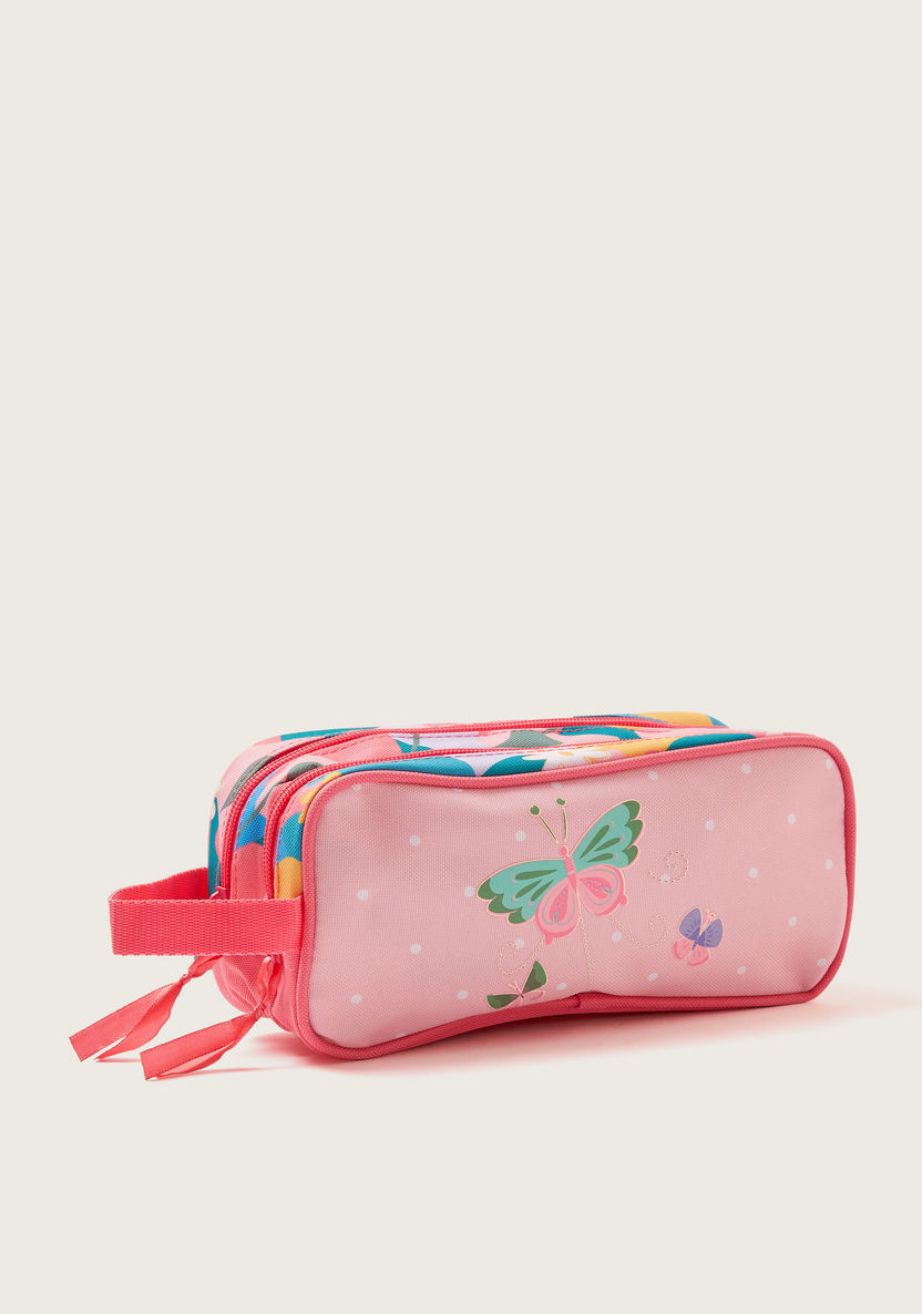 Movom Printed Pencil Case with Zip Closure and Wristlet Strap-Pencil Cases-image-1