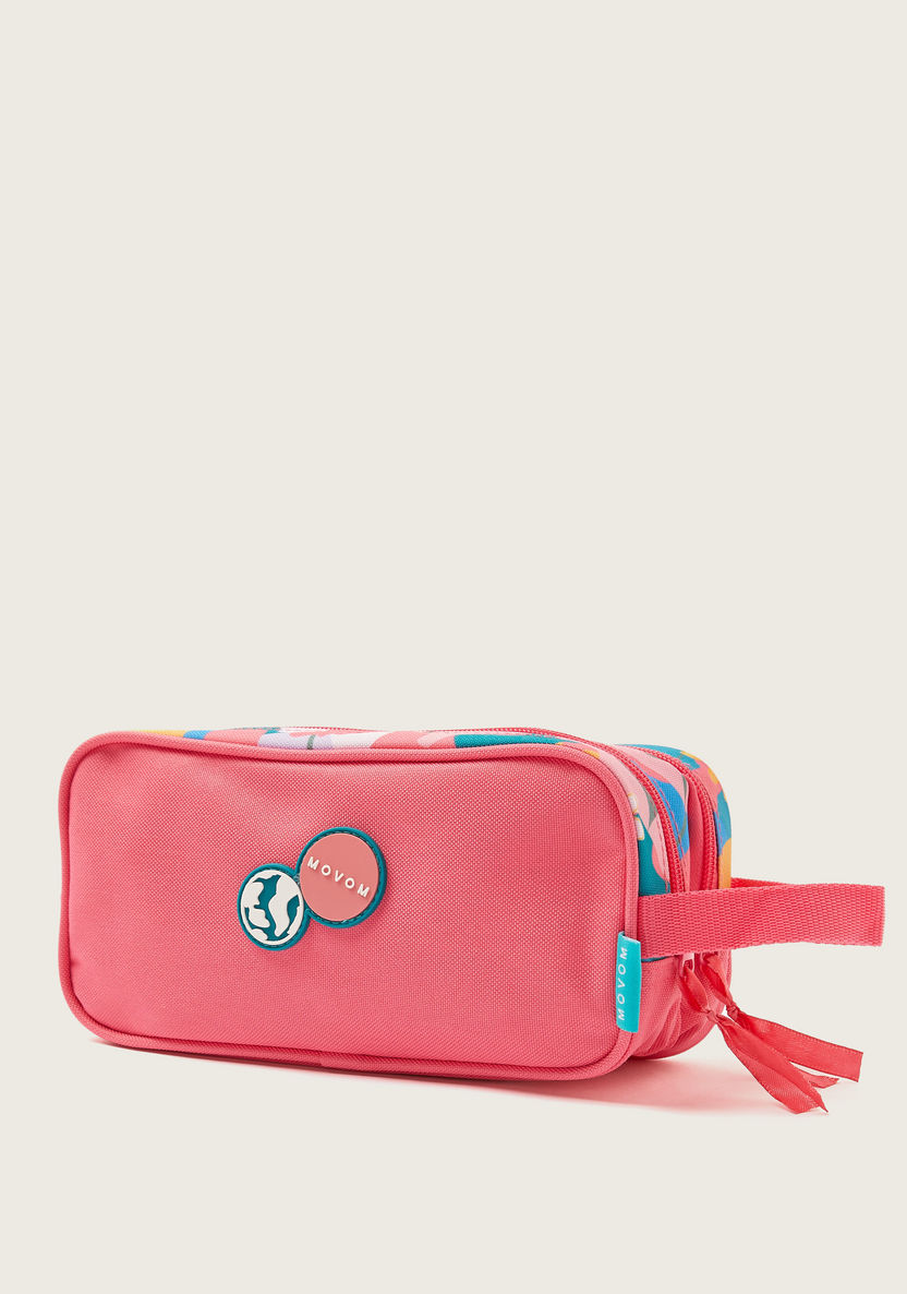 Movom Printed Pencil Case with Zip Closure and Wristlet Strap-Pencil Cases-image-3