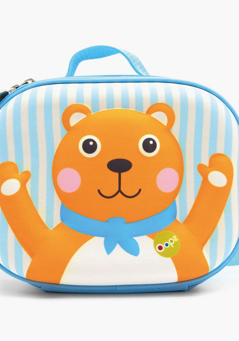 OOPS Bear Embossed Lunch Bag with Zip Closure-Lunch Bags-image-0