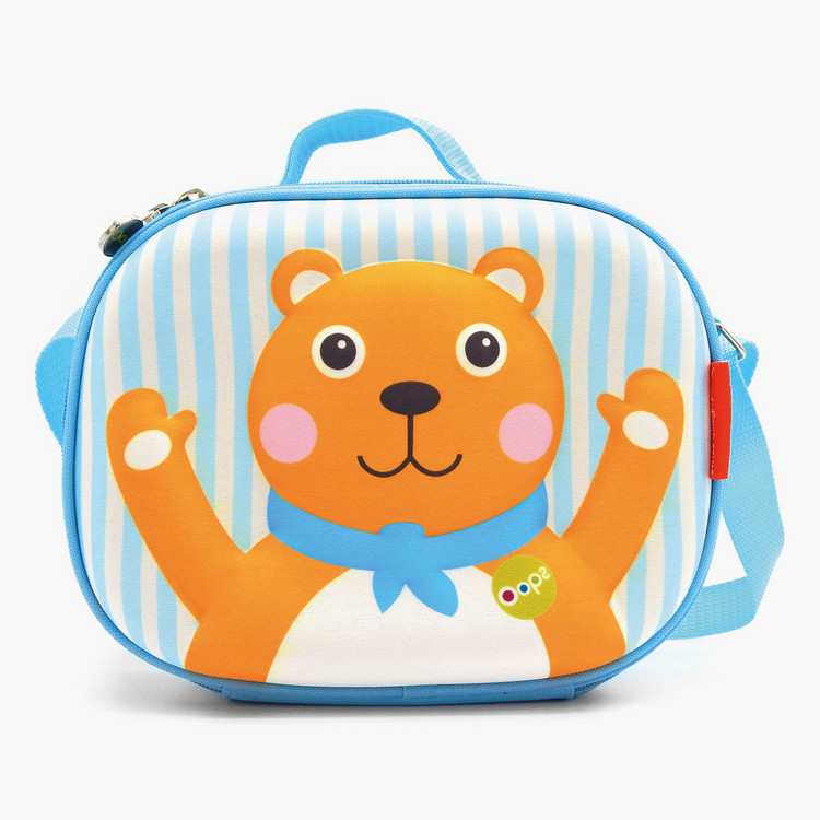 OOPS Bear Embossed Lunch Bag with Zip Closure