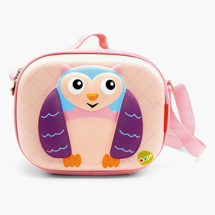 OOPS Owl Embossed Lunch Bag with Zip Closure
